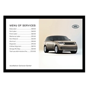 Poster- Collision Center Menu of Services-Land Rover